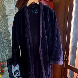 Kimono Bath Robe Set Velour Striped matching slippers